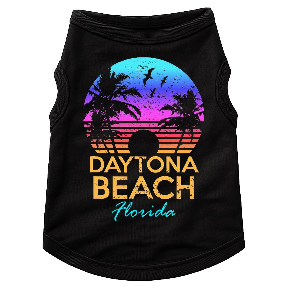 Daytona Beach Florida Vintage Sunset Summer Vibe Graphic Doggie Tank