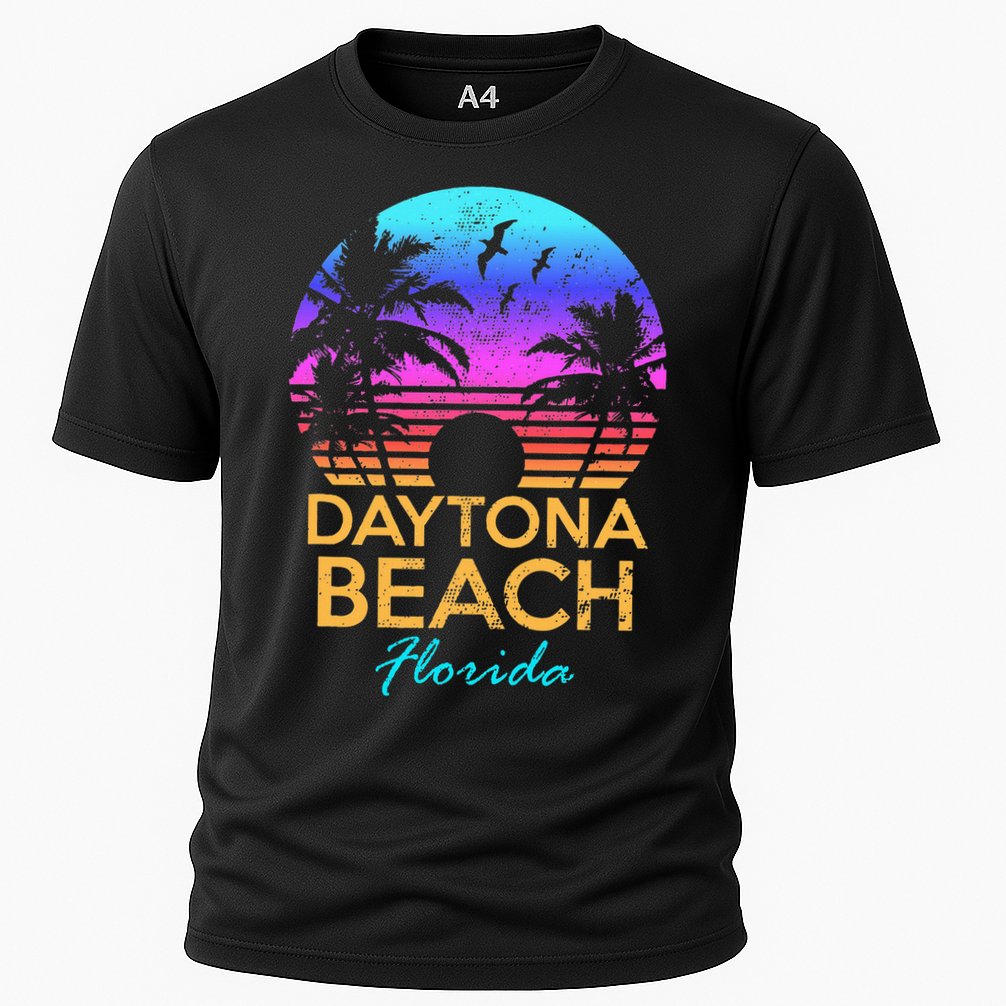 Daytona Beach Florida Vintage Sunset Summer Vibe Graphic Performance Shirt