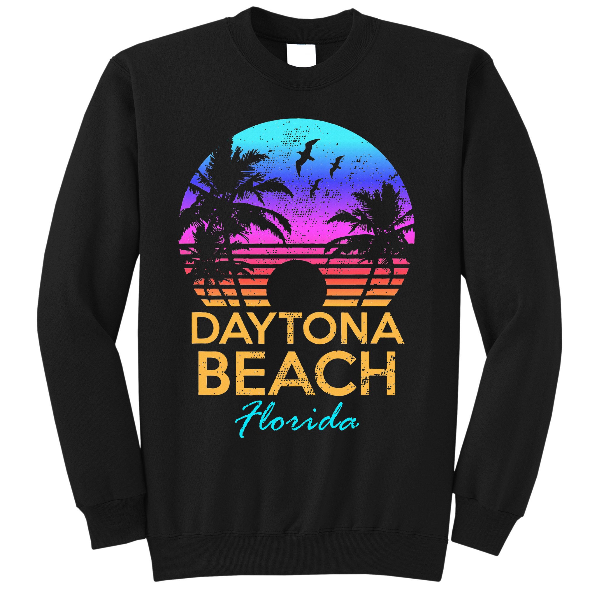 Daytona Beach Florida Vintage Sunset Summer Vibe Graphic Sweatshirt