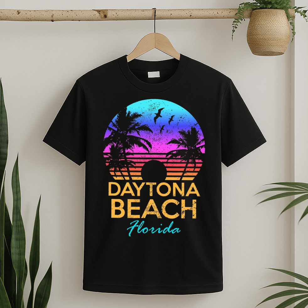 Daytona Beach Florida Vintage Sunset Summer Vibe Graphic T-Shirt