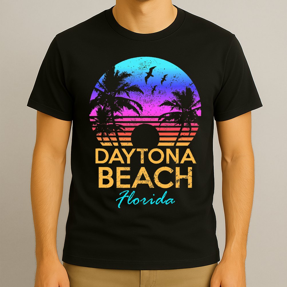 Daytona Beach Florida Vintage Sunset Summer Vibe Graphic T-Shirt