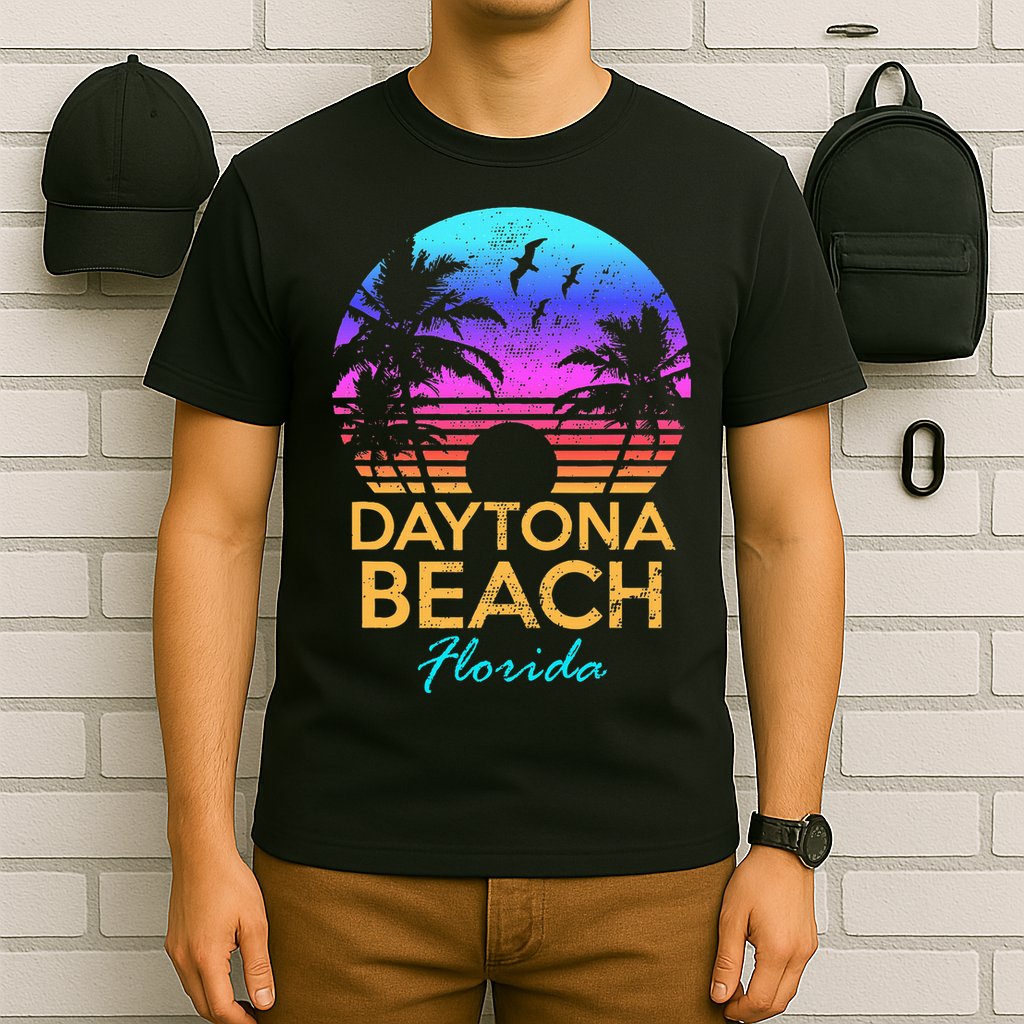 Daytona Beach Florida Vintage Sunset Summer Vibe Graphic T-Shirt