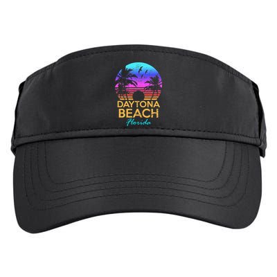 Daytona Beach Florida Vintage Sunset Summer Vibe Graphic Adult Drive Performance Visor