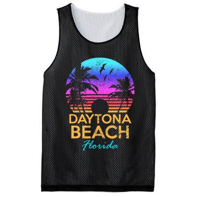 Daytona Beach Florida Vintage Sunset Summer Vibe Graphic Mesh Reversible Basketball Jersey Tank