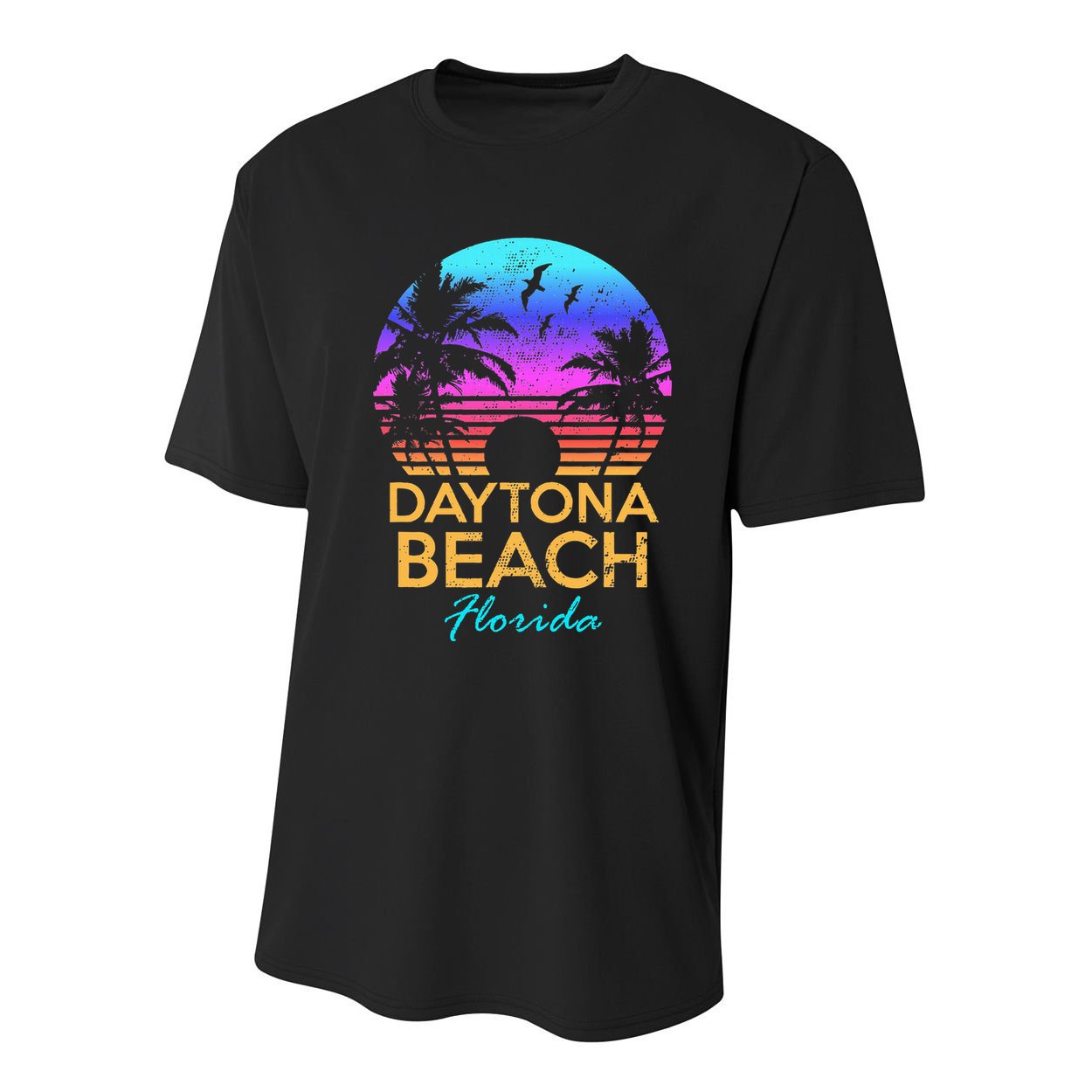 Daytona Beach Florida Vintage Sunset Summer Vibe Graphic Youth Performance Sprint T-Shirt