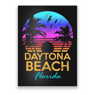 Daytona Beach Florida Vintage Sunset Summer Vibe Graphic Poster