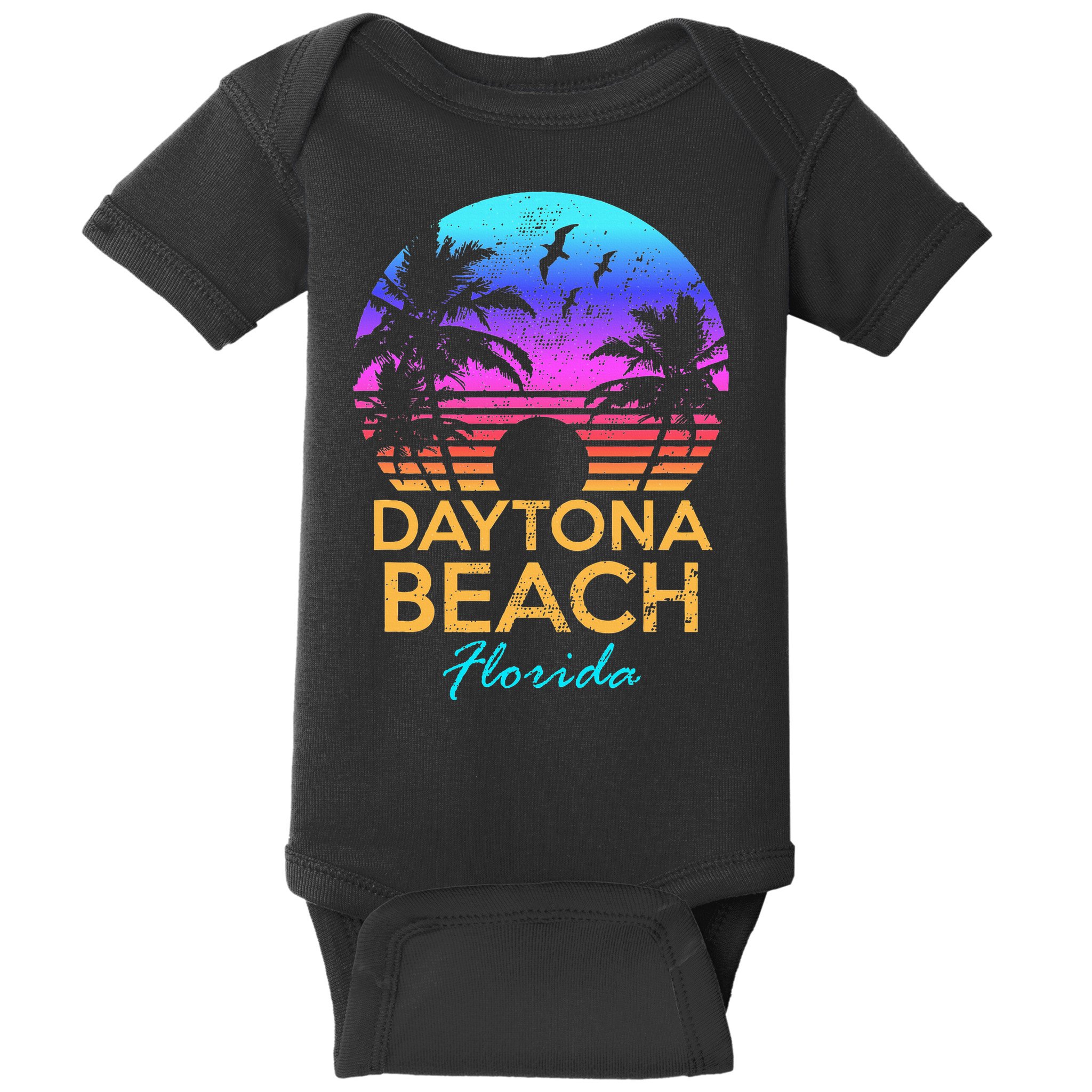 Daytona Beach Florida Vintage Sunset Summer Vibe Graphic Baby Bodysuit