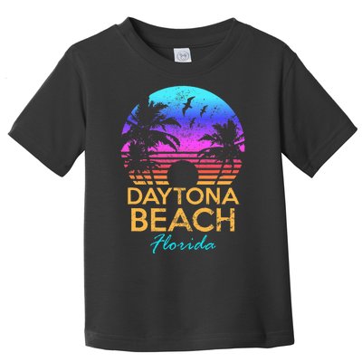 Daytona Beach Florida Vintage Sunset Summer Vibe Graphic Toddler T-Shirt