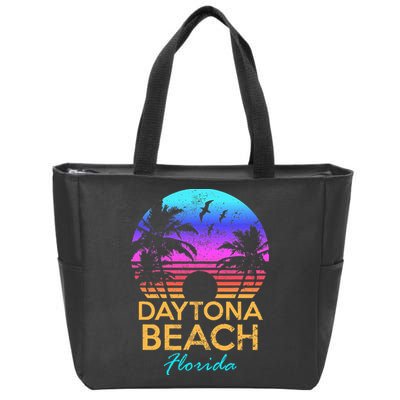 Daytona Beach Florida Vintage Sunset Summer Vibe Graphic Zip Tote Bag