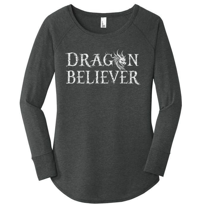 Dragon Believer Fantasy Funny Women's Perfect Tri Tunic Long Sleeve Shirt