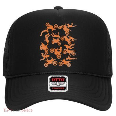 Dirt Bike Freestyle Fmx Motocross Rider Motorcycle Enduro High Crown Mesh Back Trucker Hat
