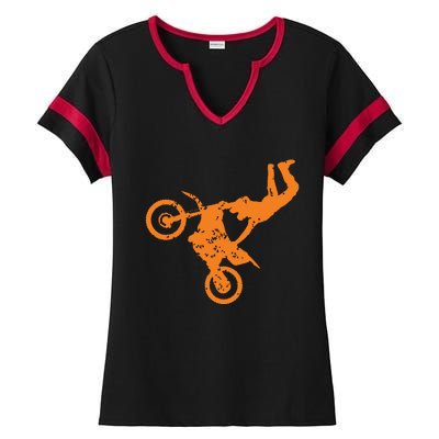 DIRT BIKE FREESTYLE Motocross Ladies Halftime Notch Neck Tee