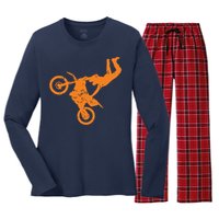 DIRT BIKE FREESTYLE Motocross Women's Long Sleeve Flannel Pajama Set 