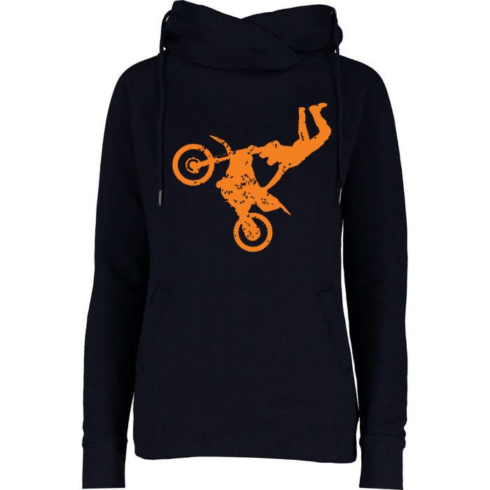 DIRT BIKE FREESTYLE Motocross Womens Funnel Neck Pullover Hood