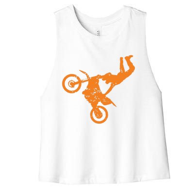 DIRT BIKE FREESTYLE Motocross Women's Racerback Cropped Tank