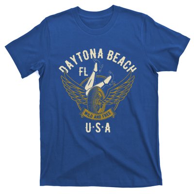 Daytona Beach Fl Legs In Heels Hotrod Biker Wings T-Shirt