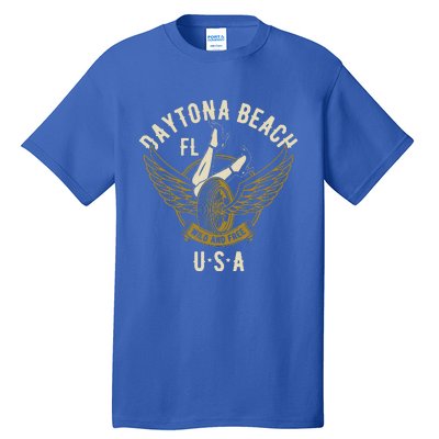 Daytona Beach Fl Legs In Heels Hotrod Biker Wings Tall T-Shirt