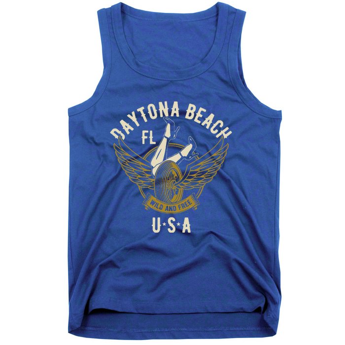 Daytona Beach Fl Legs In Heels Hotrod Biker Wings Tank Top