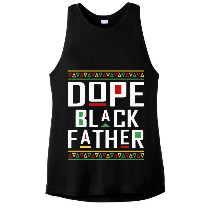 Dope Black Father Happy Fathers Day Husband Dad Ladies PosiCharge Tri-Blend Wicking Tank