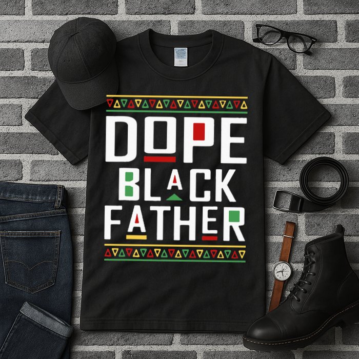 Dope Black Father Happy Fathers Day Husband Dad Tall T-Shirt