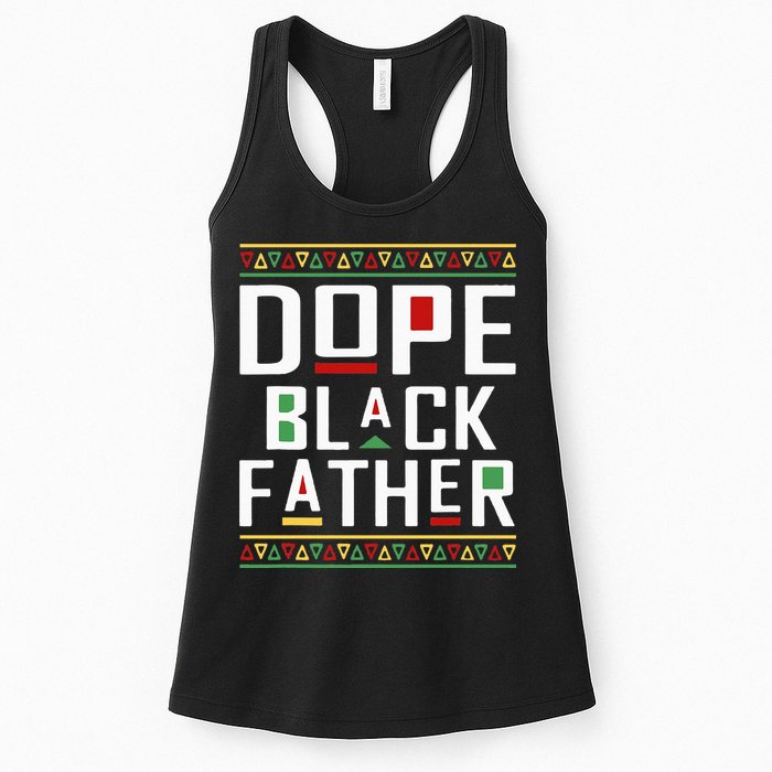 Dope Black Father Happy Fathers Day Husband Dad Womens Tank Top
