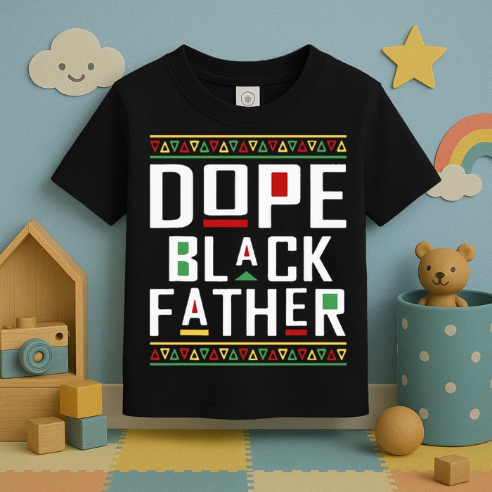 Dope Black Father Happy Fathers Day Husband Dad Toddler T-Shirt