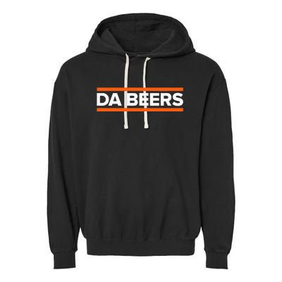 Da Beers Funny Party Beer Day Drinking Blue & Orange Garment-Dyed Fleece Hoodie