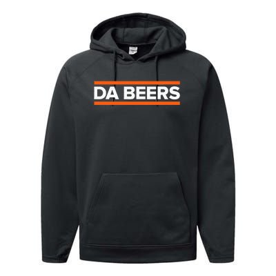 Da Beers Funny Party Beer Day Drinking Blue & Orange Performance Fleece Hoodie