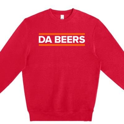 Da Beers Funny Party Beer Day Drinking Blue & Orange Premium Crewneck Sweatshirt