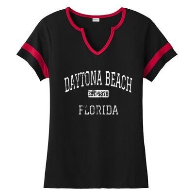 Daytona Beach Florida Fl Vintage Ladies Halftime Notch Neck Tee