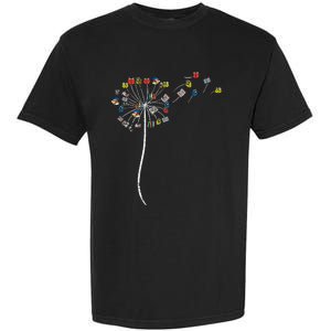 Dandelion Books Flower Reading Teacher Librarian Bookworm Garment-Dyed Heavyweight T-Shirt