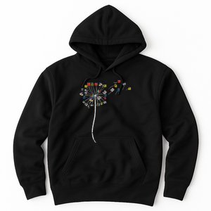 Dandelion Books Flower Reading Teacher Librarian Bookworm Hoodie