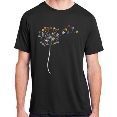 Dandelion Books Flower Reading Teacher Librarian Bookworm Adult ChromaSoft Performance T-Shirt