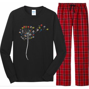 Dandelion Books Flower Reading Teacher Librarian Bookworm Long Sleeve Pajama Set