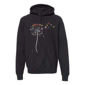 Dandelion Books Flower Reading Teacher Librarian Bookworm Premium Hoodie