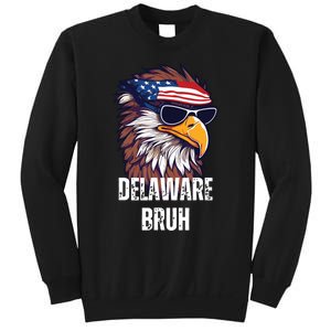 Delaware Bruh Funny Usa Bald Eagle American Flag Sweatshirt