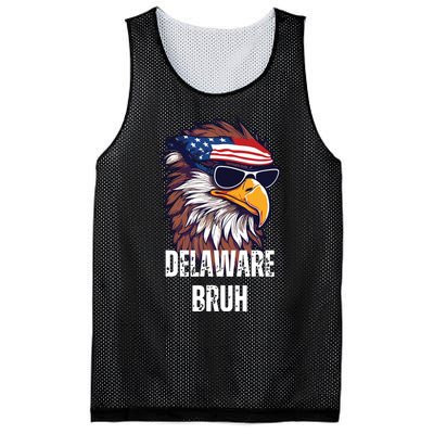 Delaware Bruh Funny Usa Bald Eagle American Flag Mesh Reversible Basketball Jersey Tank