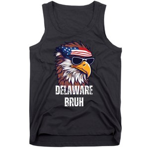 Delaware Bruh Funny Usa Bald Eagle American Flag Tank Top