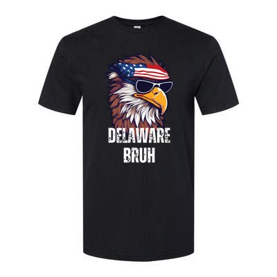 Delaware Bruh Funny Usa Bald Eagle American Flag Softstyle CVC T-Shirt