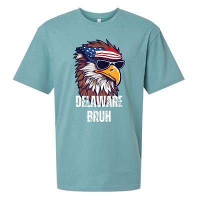 Delaware Bruh Funny Usa Bald Eagle American Flag Sueded Cloud Jersey T-Shirt