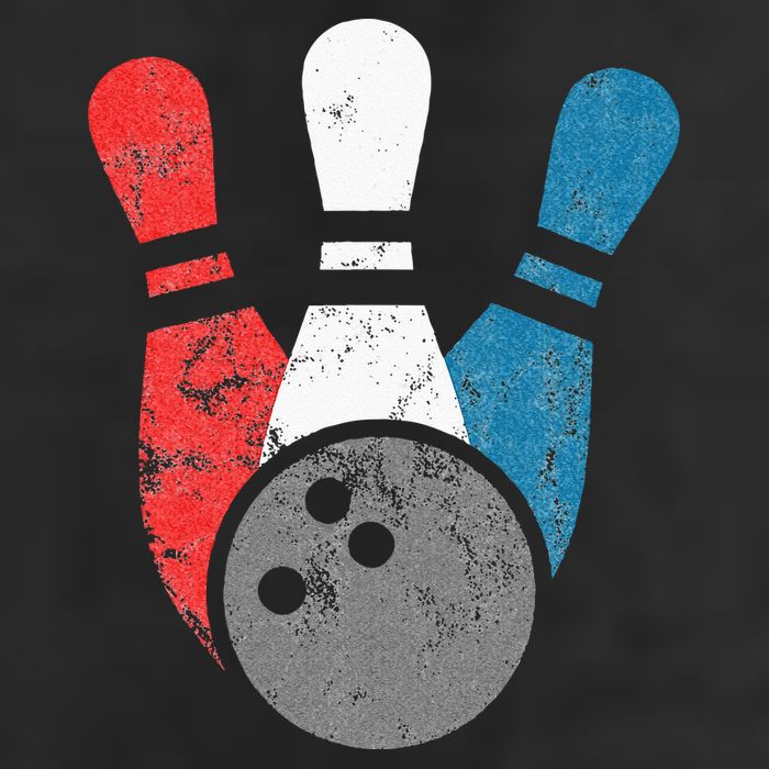 Distressed Bowling For Men Bowling Pins And Ball Garment-Dyed Fleece Hoodie