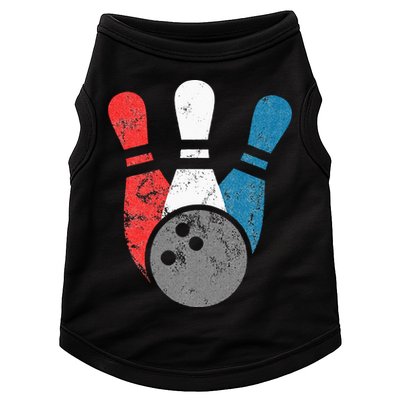Distressed Bowling For Men Bowling Pins And Ball Doggie Tank