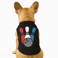 Distressed Bowling For Men Bowling Pins And Ball Doggie Tank