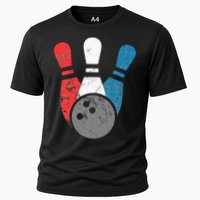 Distressed Bowling For Men Bowling Pins And Ball Cooling Performance Crew T-Shirt