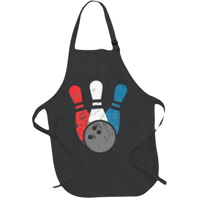 Distressed Bowling For Men Bowling Pins And Ball Apron