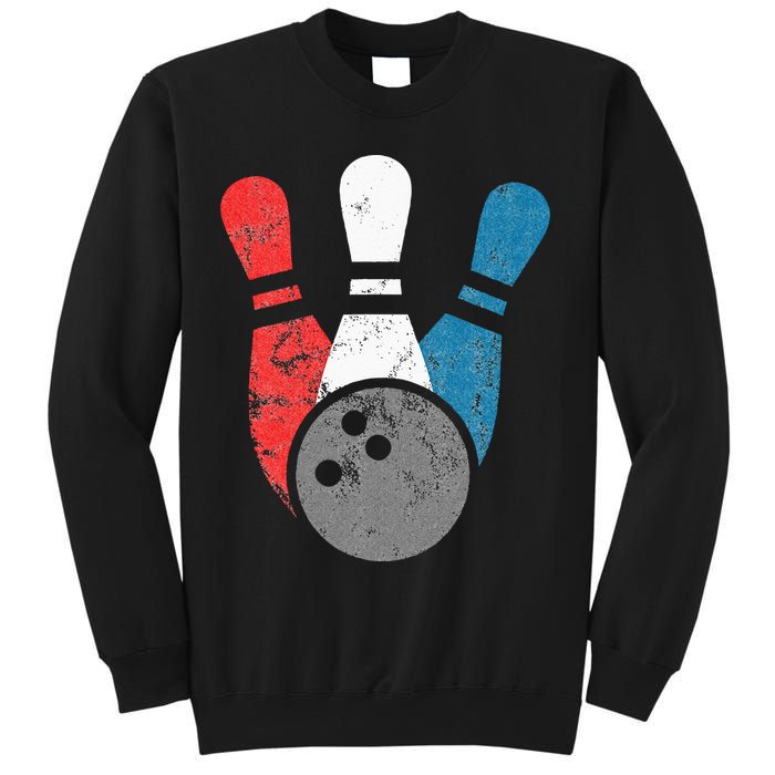 Distressed Bowling For Men Bowling Pins And Ball Sweatshirt