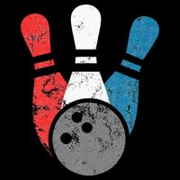 Distressed Bowling For Men Bowling Pins And Ball T-Shirt