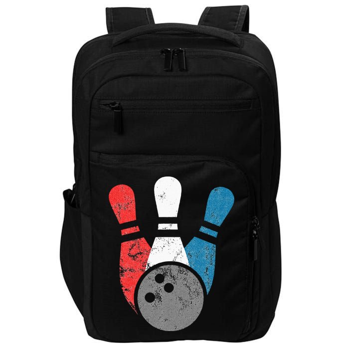 Distressed Bowling For Men Bowling Pins And Ball Impact Tech Backpack