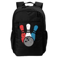 Distressed Bowling For Men Bowling Pins And Ball Backpack