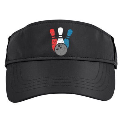 Distressed Bowling For Men Bowling Pins And Ball Adult Drive Performance Visor